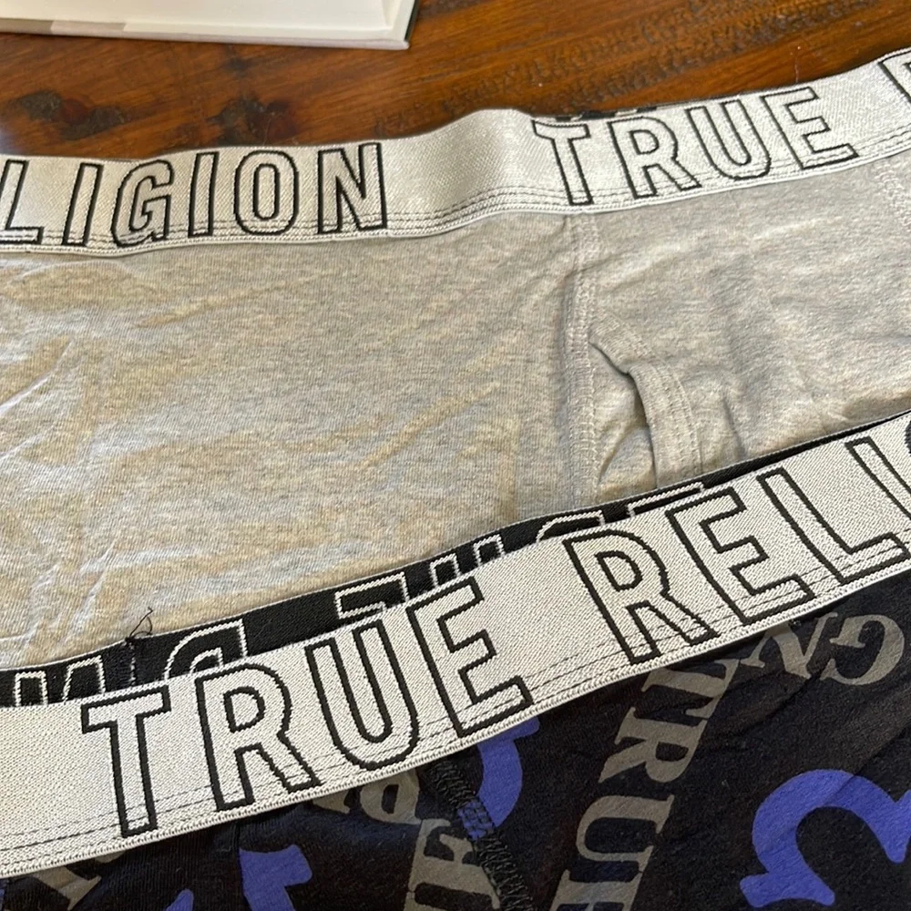 True Religion XL Fly Front Cotton/Spandex Boxer Brief (2 Single Pairs)